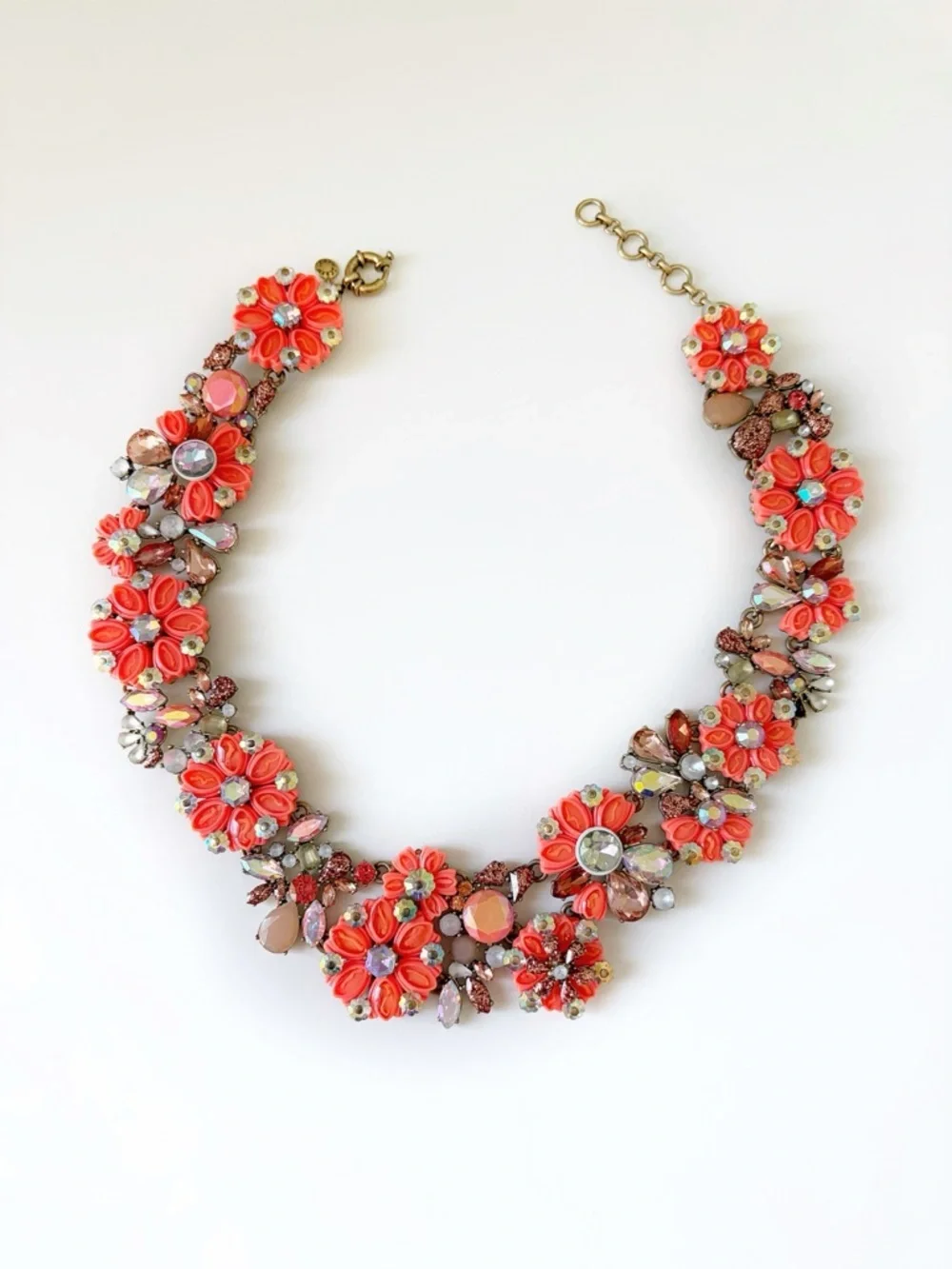 J. Crew Orange Cosmos Crystal Necklace